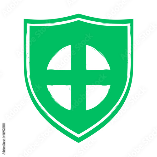 Green celtic shield icon vector graphic scalable illustration symbol transparent background