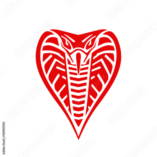 Red cobra emblem vector graphic scalable illustration for iconic branding transparent background