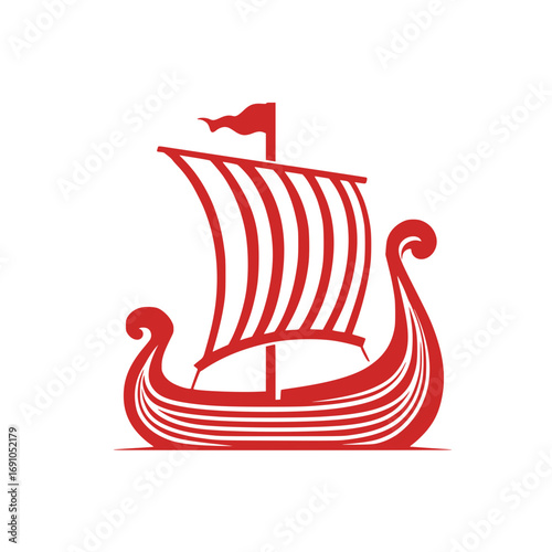 Viking ship illustration vector graphic scalable maritime history nautical design transparent background
