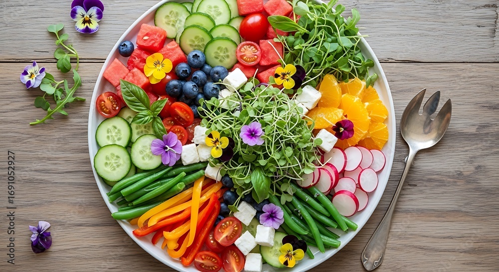 Fototapeta premium Colorful Vegetable Salad Platter.