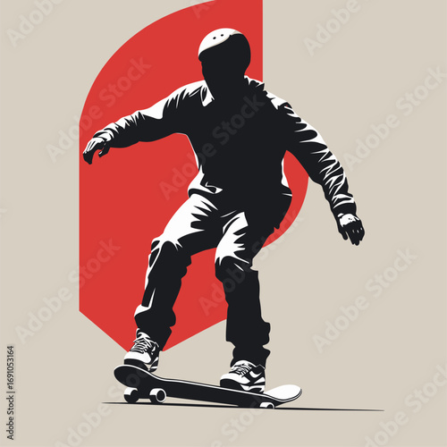 vector silhouette of skateboarder
