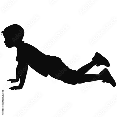 Child lying on stomach