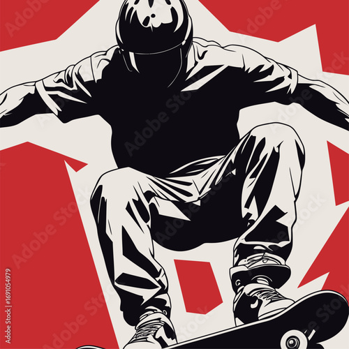 vector silhouette of skateboarder