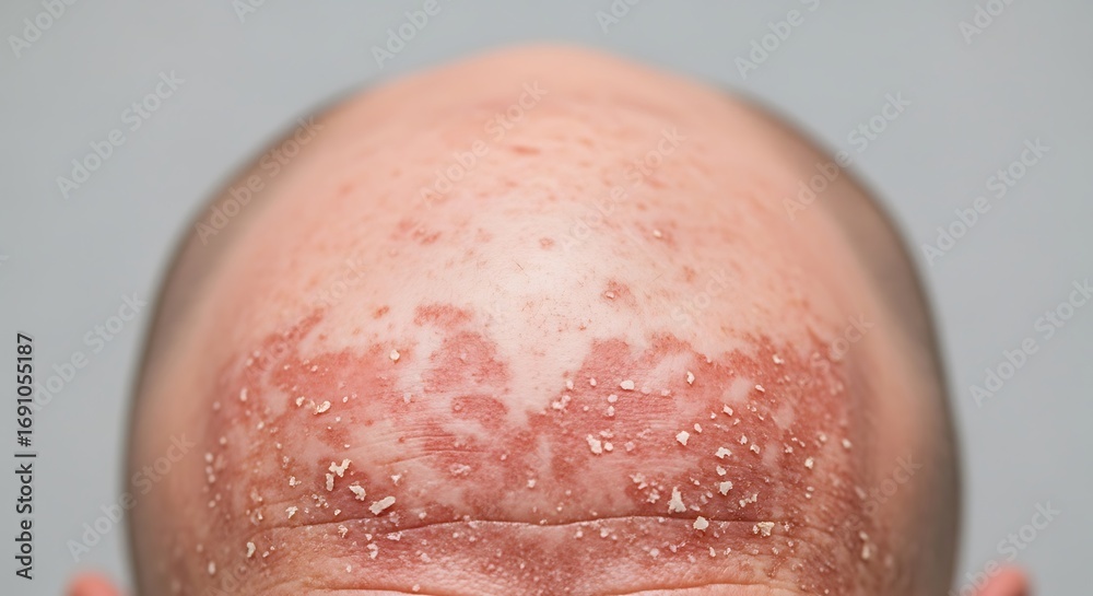 Fototapeta premium Scalp Skin Condition with Redness and Flaking.