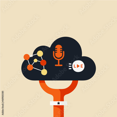 Cloud-based live streaming and audio podcasting platform