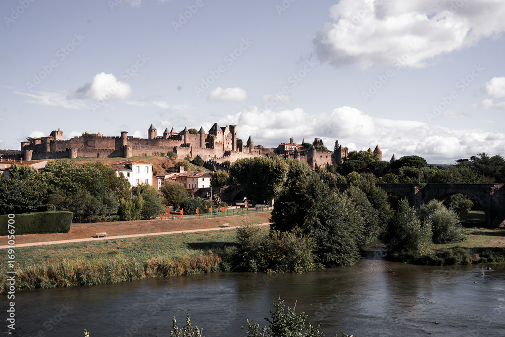 Fototapeta premium Carcassonne, France and the Aude river