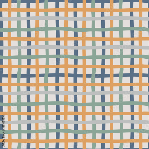 Seamless kids pattern with colorful checkered lines. Cute geometric background for baby fabric and wrapping paper.