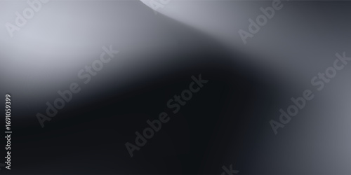 Modern render of illuminated gray colored corridor art modern background with metal mirror texture. Chrome gradient surface with light gloss simple abstract