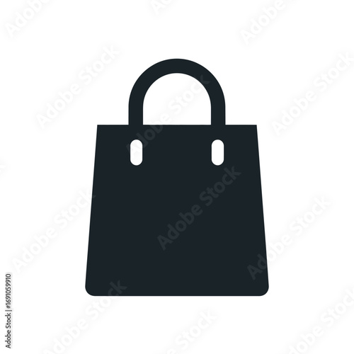 Minimalist shopping bag icon for e-commerce and online retail concepts