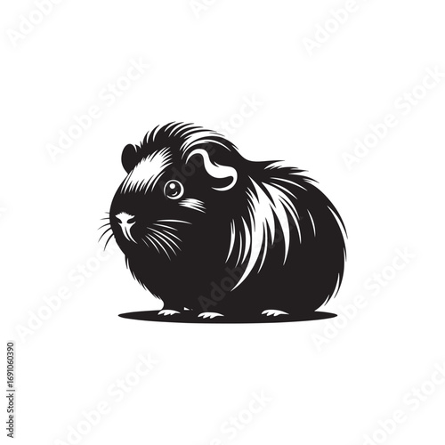 Fluffy Guinea Pig Illustration | Cute Furry Rodent Pet Vector