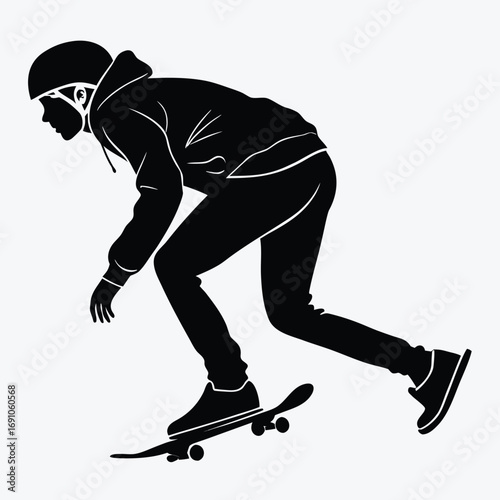 Skater sliding low