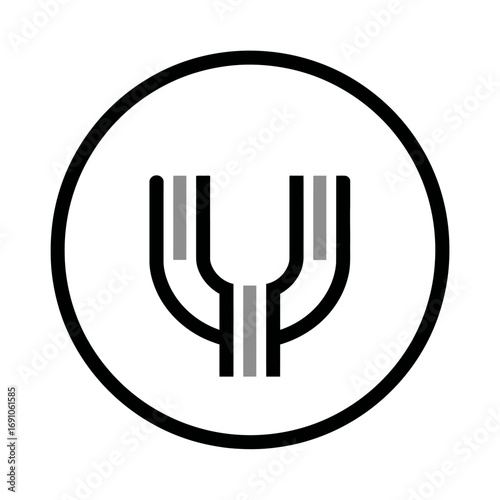 Abstract minimalist icon in a circle perfect for brands and applications
