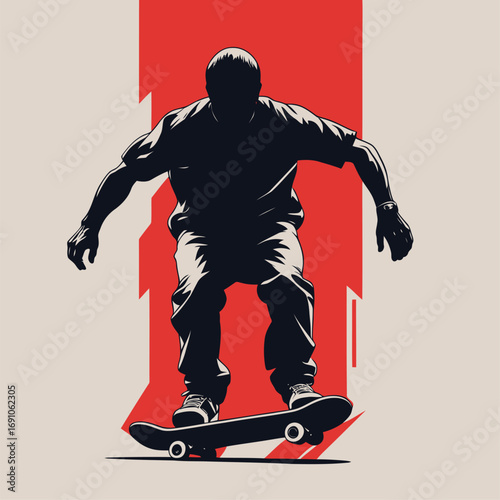 vector silhouette of skateboarder