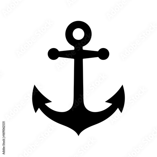 Classic anchor silhouette nautical symbol maritime emblem symbolizing stability strength and maritime adventure travel vector
