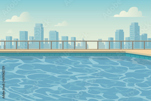 summer pool concept. Full Vector Realistic. NOT AI GENERATED!