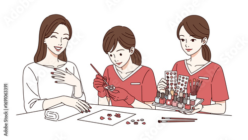 Three women in a laboratory setting one holding a pipette another examining samples and the third looking on with interest illustrating scientific research and collaboration