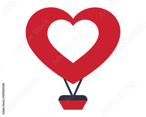 Love in the Air Heart-Shaped Balloon Illustration