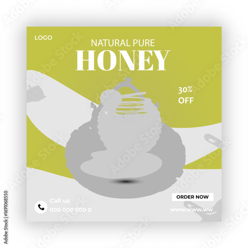 Honey Business concept square flyer design template