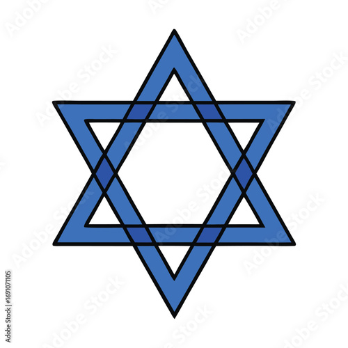 The Star of David, a six-pointed hexagram, is a powerful Jewish symbol representing faith, identity, and unity, often seen on synagogues, flags, and jewelry.
