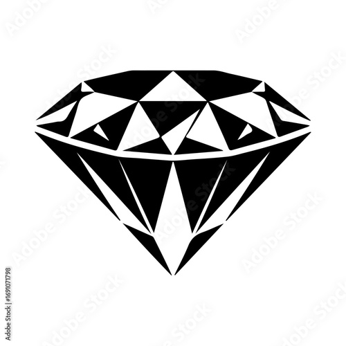 Bold black diamond facets abstract geometric shape symbol of luxury wealth and brilliance vector