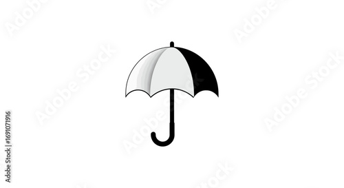 Elegant monochrome umbrella illustration providing rain protection concept