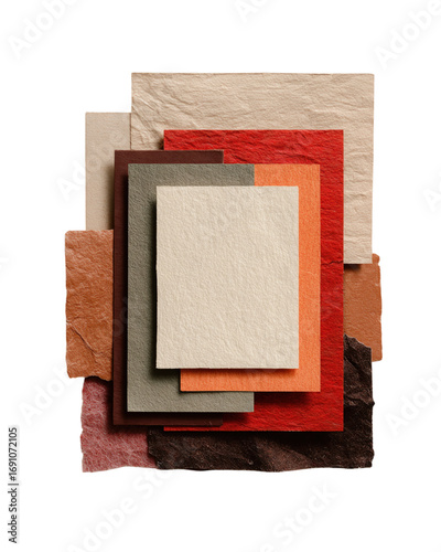 Colorful Sheets of Textured Paper Stacked on Each Other for Design Use