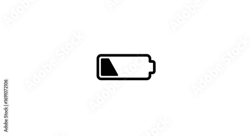 Minimalist battery icon symbolizing low energy, power, or resource depletion