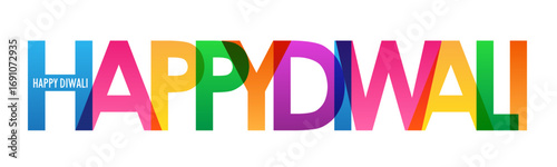 HAPPY DIWALI colorful vector typography banner