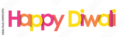 HAPPY DIWALI colorful vector typography banner