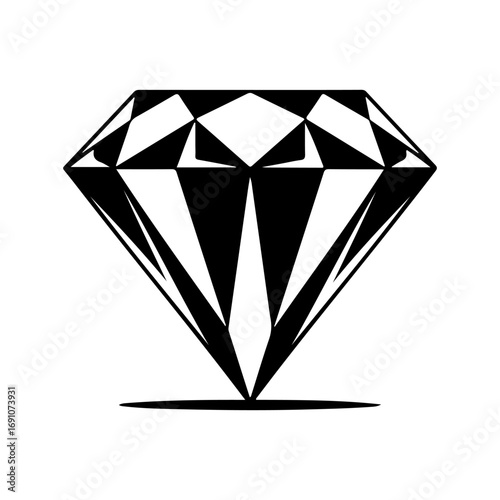 Precious gemstone diamond cut faceted shape with sparkle reflection symbol rich luxury symbol vector