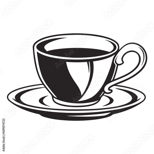 Cup and saucer silhouette