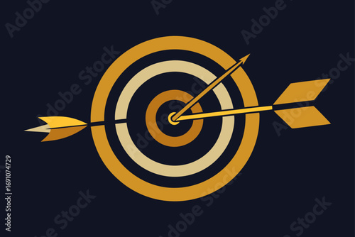 a sleek clock with a design of two golden arrows p