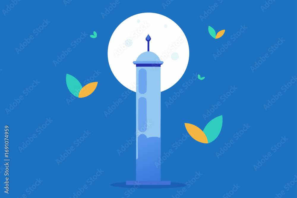 Fototapeta premium a tall narrow clock with a design of two shimmeri