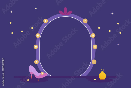 a whimsical setup with an empty  fairy tale inspir