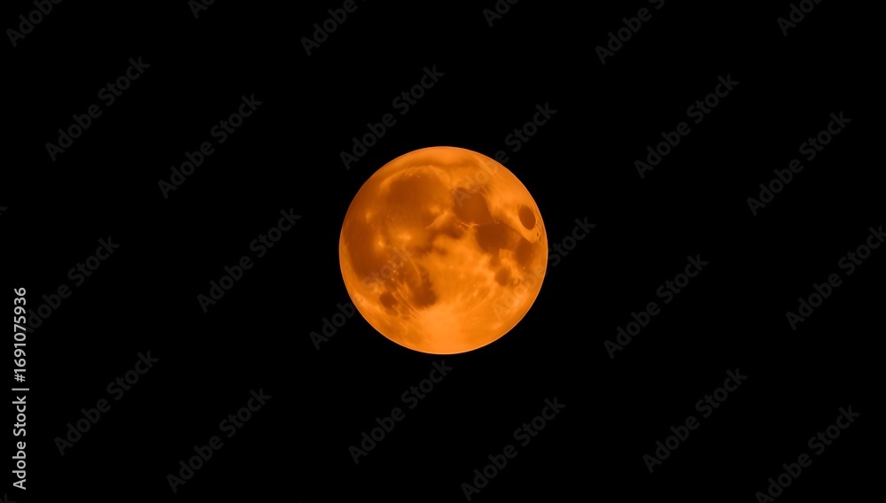 Obraz premium Isolated full moon with detailed craters and textures, set against a stark black background