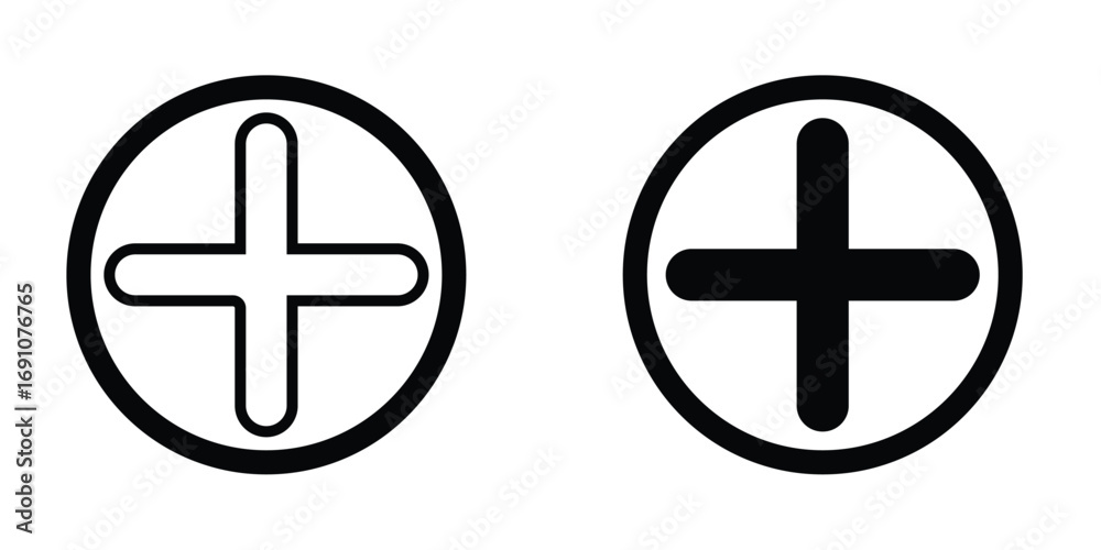Obraz premium Plus Minus Icon Vector Symbol EPS 10