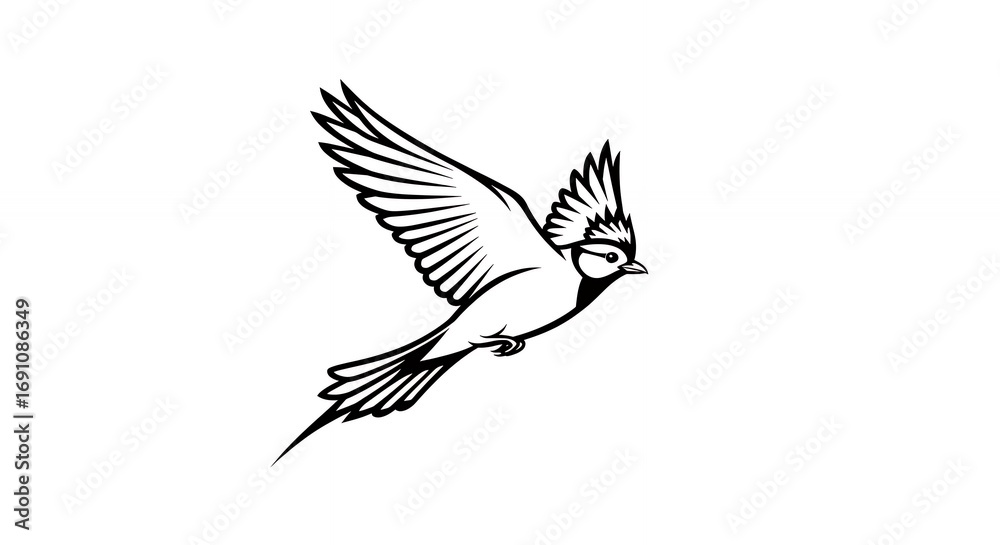 Fototapeta premium Bird in flight illustration