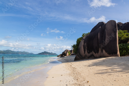 Anse Source d'Argent Beach, La Digue Island, Seychelles. Granitic Rocks and Turquoise Waters