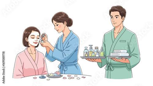 Three women enjoying a luxurious spa day with a relaxing bath infused drinks and aromatherapy products for ultimate pampering and self care