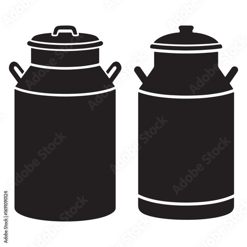 Milk can dairy container silhouette icon vector illustration