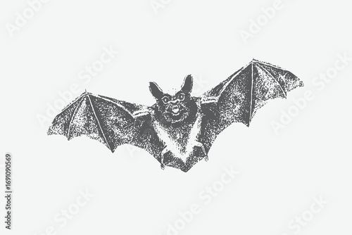 Bat Large Grain Photocopy Effect, for grunge punk y2k collage design