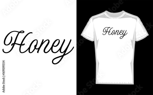 Charming oh so cute graphic featuring the word honey in a stylish bold silhouette design perfect for apparel and accessories