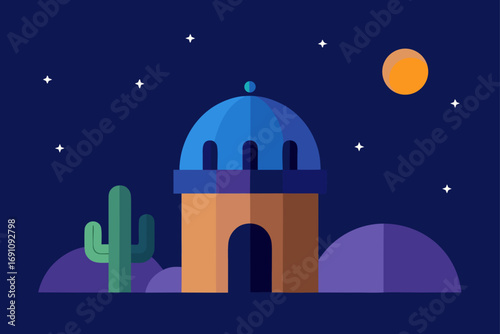 a charming little observatory with a dome  surroun