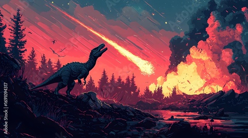 Dinosaur Extinction Witnessing the Fiery Meteor Impact