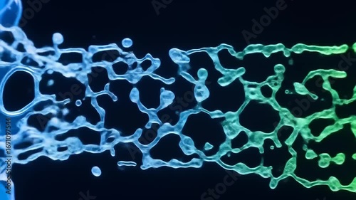 Colorful bubbles merging in a laboratory setting, showcasing fluid dynamics and scientific exploration
