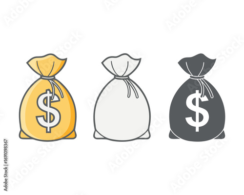 Money Bags  Financial Success, Wealth, and Prosperity Illustrations