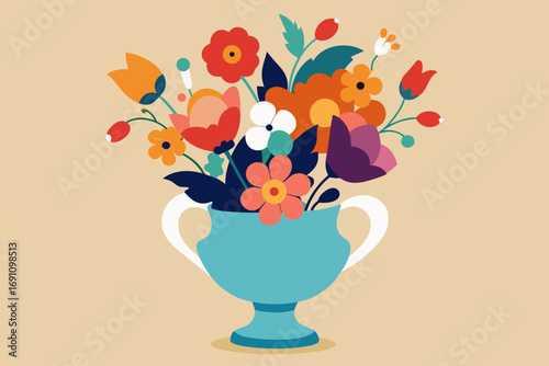 an overflowing  chaotic bouquet of mixed flowers i