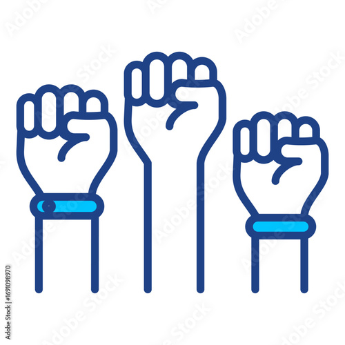 Raise Hand Simple Vector Icon Collection