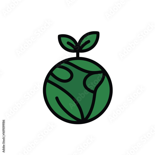 Globe with a Sprout on Top Representing the Importance of Sustainable Practices and Environmental Awareness
