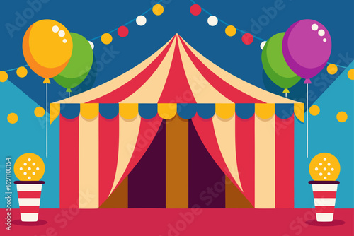 a playful enchanted carnival backdrop with brightl